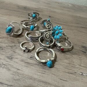 Vintage  Rings of different sizes and styles , Set of 12
